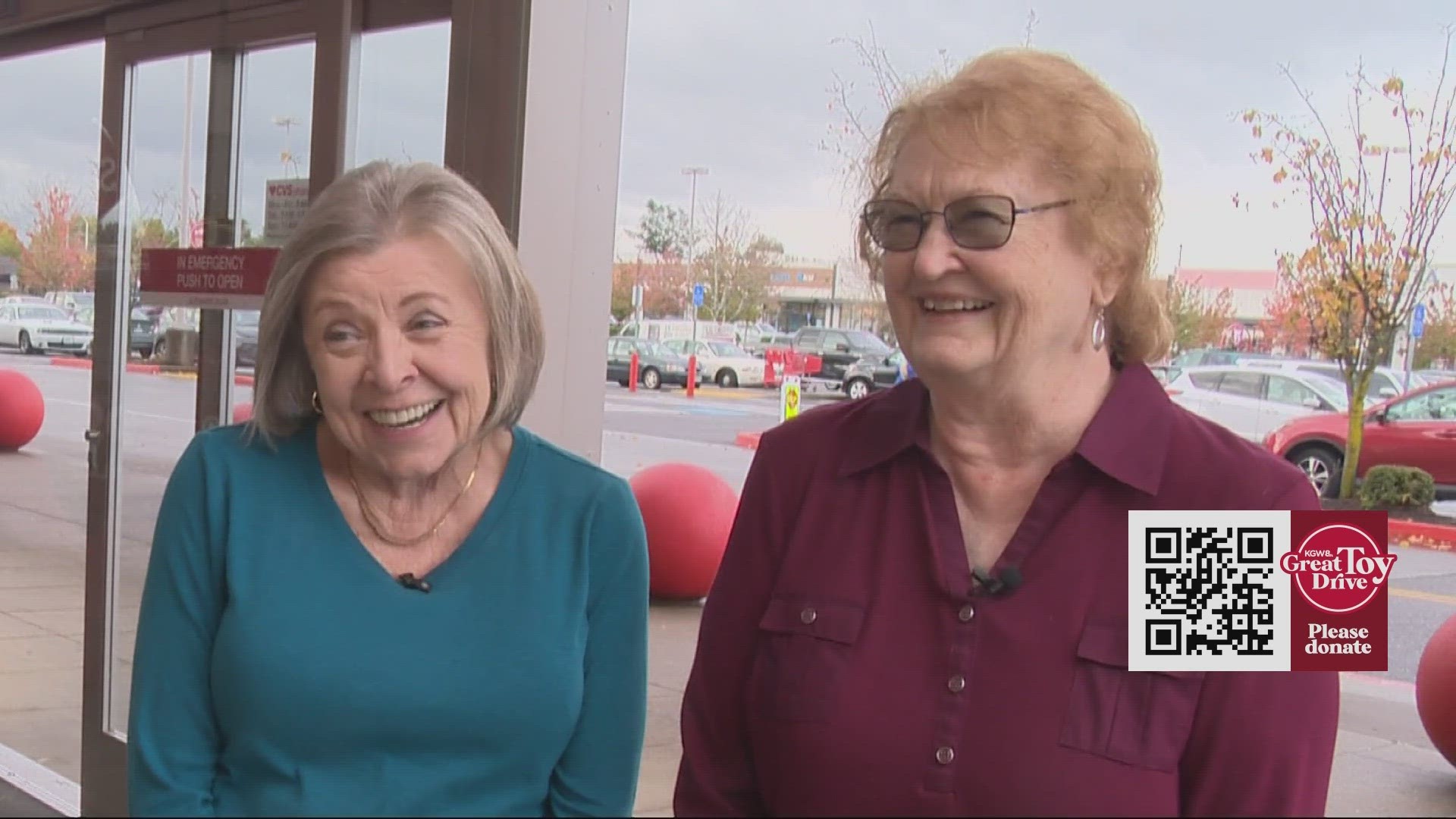 Two Washington grandmothers, Beth Johnson-Berger and Nancy Brown make it their mission to donate lots of toys to the KGW Great Toy Drive every year.